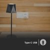 Lampka stołowa nocna V-TAC 4W LED 37cm ładowanie USB ściemnianie czarna VT-1034 3000K-6000K 150lm
